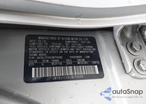 2020 Nissan Rogue Sport Sv Fwd Xtronic Cvt from USA, damaged, VIN JN1BJ1CVXLW276080